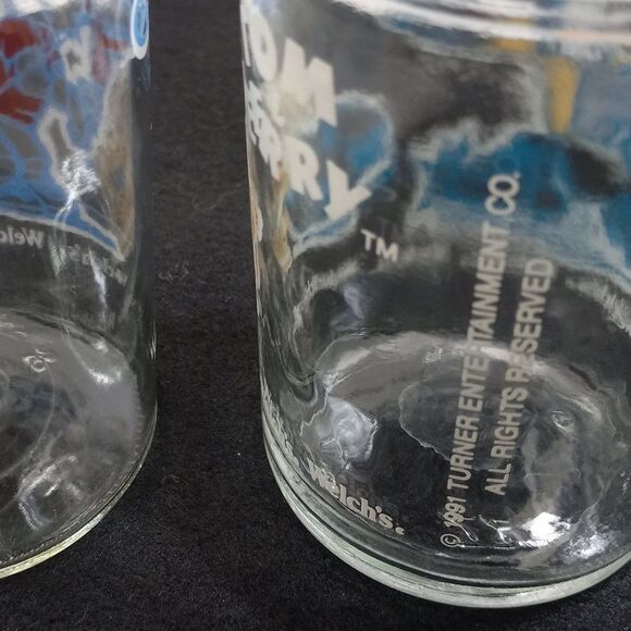 1991 & 1994 Welch's Looney Tunes, Tom and Jerry Glass Jelly Jars Cottagecore - Picture 7 of 9